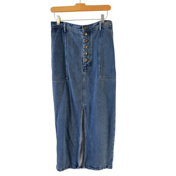 Young Fabulous & Broke YFB High Waist Soft Denim Maxi Skirt M - Picture 2 of 7